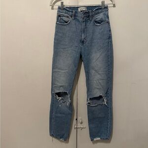 Abercrombie & fitch the ankle straight ultra high rise jeans